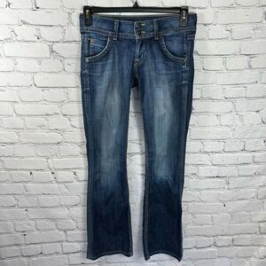 Hudson Women’s Denim Jeans Low Rise Flap Back Pockets Bootcut Color-Elm 26